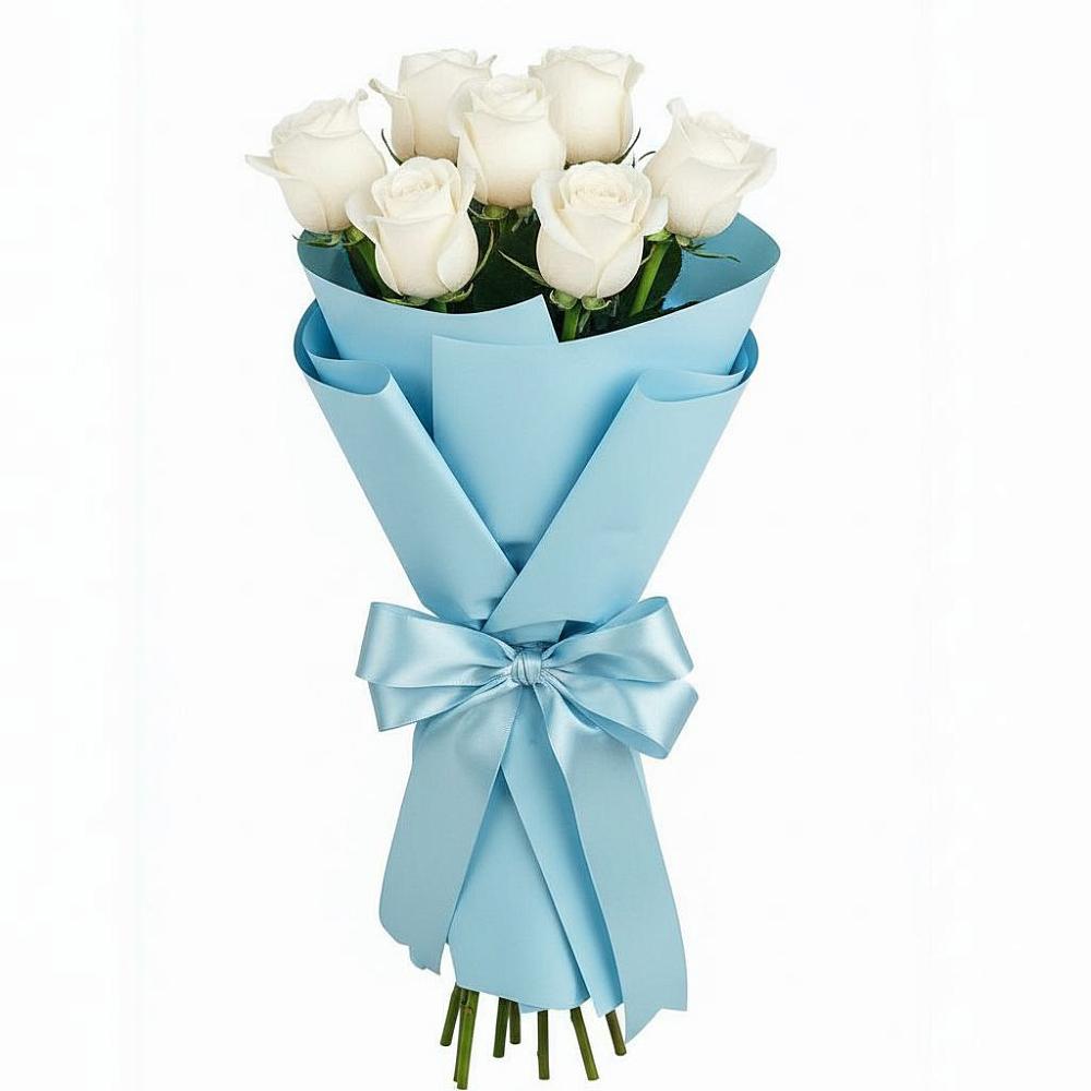 Букет 7 белых роз Проуд в Козлово