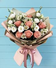 Букет цветов из:  Розы, Альстромерии и Лизиантусы в Козлово