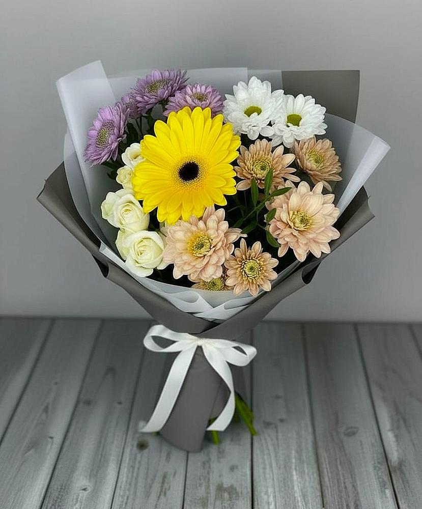 Букет цветов из: Розы, Герберы и Хризантемы в Козлово