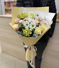 Букет цветов из:  Альстромерии, Розы и Хризантемы в Козлово