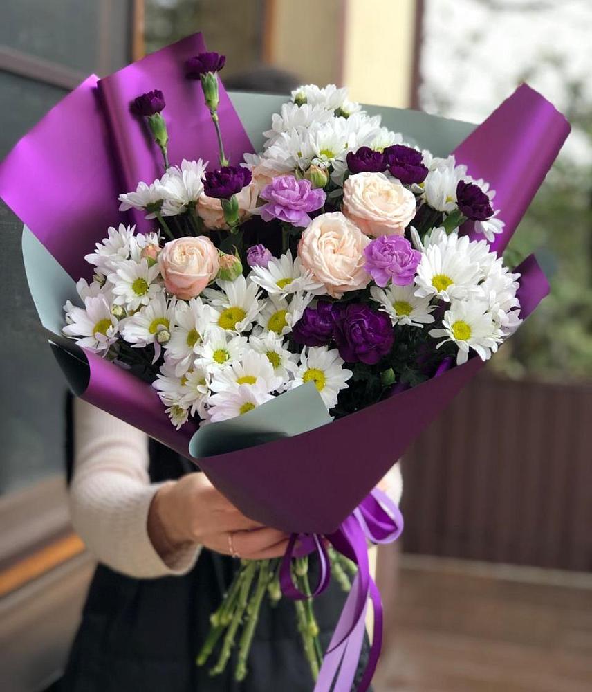 Букет цветов из: Хризантемы, Гвоздики и Розы в Козлово