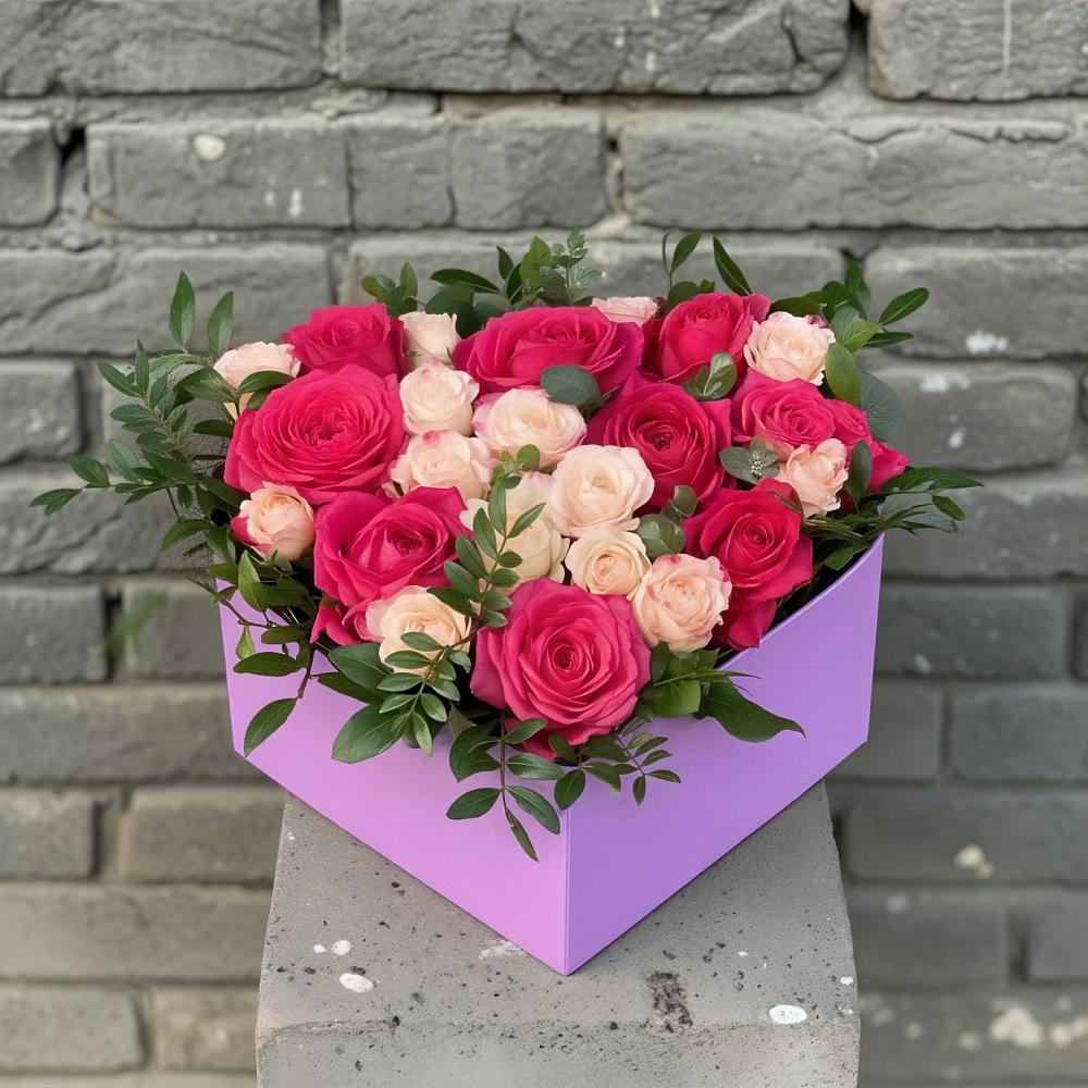 Цветочная композиция из Розы в коробке в Козлово