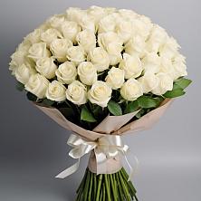 Букет 101 беля роза Белоснежка в Козлово