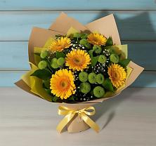 Букет цветов из:  Герберы и Хризантемы в Козлово