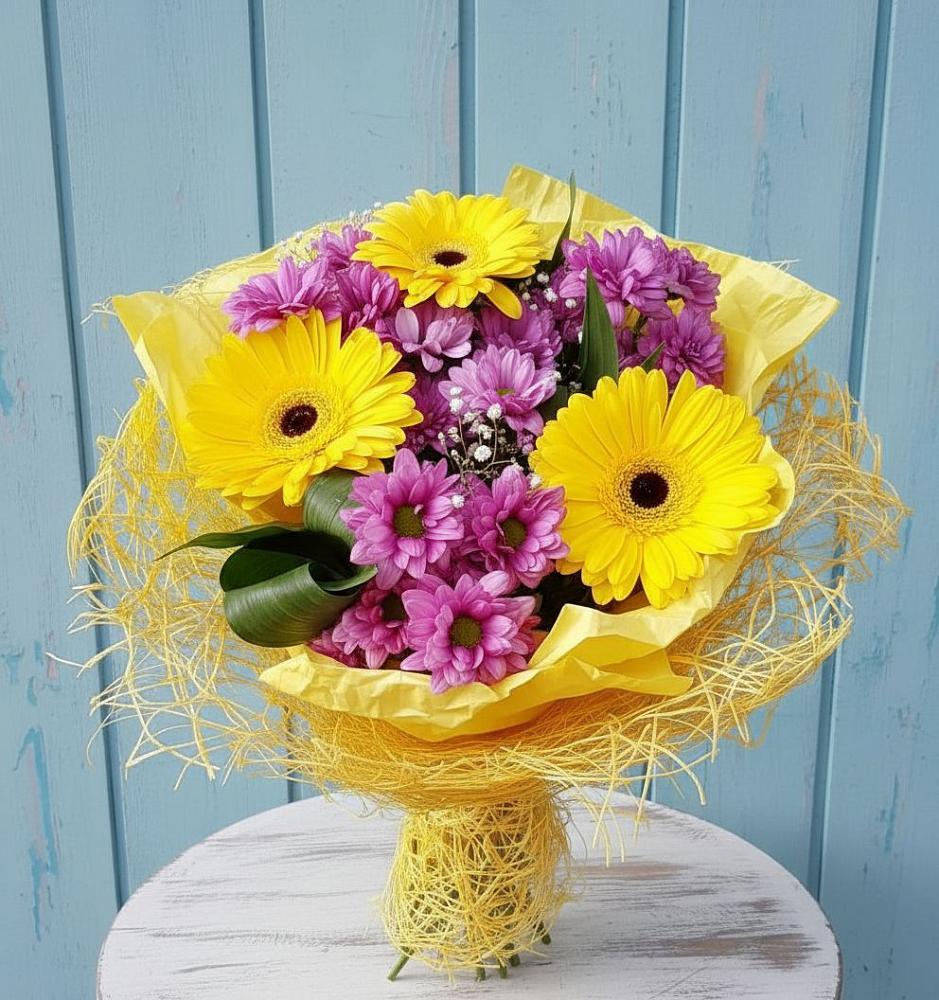 Букет цветов из: Хризантемы и Герберы в Козлово