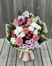 Букет цветов из:  Альстромерии, Гвоздики, Розы и Хризантемы в Козлово