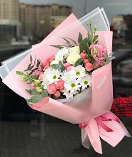 Букет цветов из:  Розы, Лизиантусы и Хризантемы в Козлово