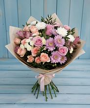 Букет цветов из:  Хризантемы, Розы и Альстромерии в Козлово