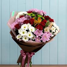 Букет цветов из:  Розы, Хризантемы и Альстромерии #REPLACE_PRED# Козлово