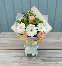 Букет цветов из:  Герберы, Розы и Хризантемы в Козлово