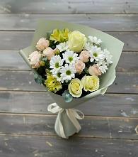 Букет цветов из:  Альстромерии, Розы и Хризантемы #REPLACE_PRED# Козлово