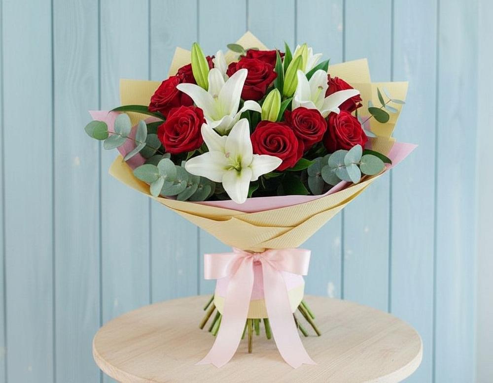 Букет цветов из: Лилии и Розы в Козлово